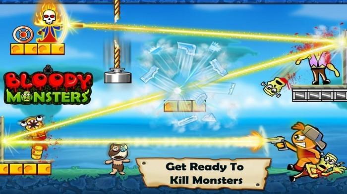 弹跳射击打僵尸游戏(bloody monsters)下载,弹跳射击打僵尸,射击游戏,闯关游戏